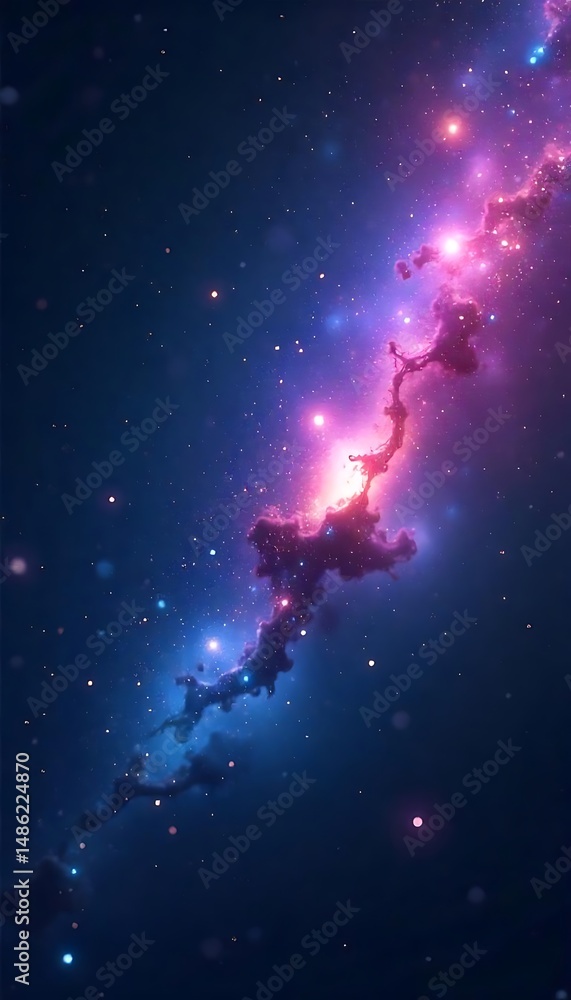 Poster generative ai: celestial tapestry a deep space nebula of cosmic radiance
