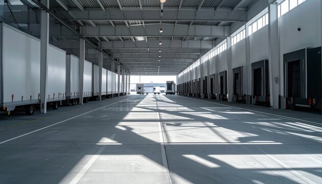 Modern Minimalist Dock Facility for Automated Guided Vehicles Shadows