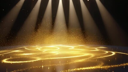 Award party stage golden glitter animation motion video