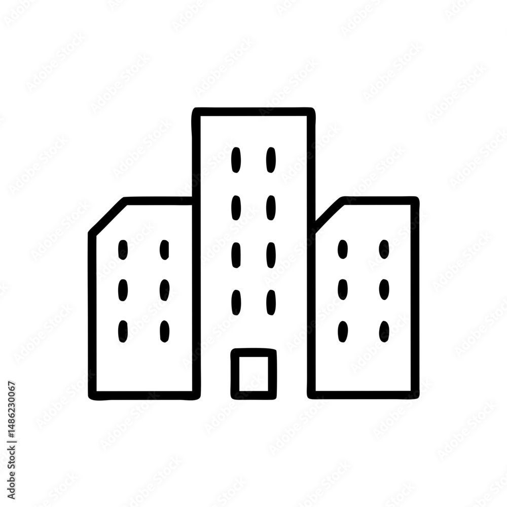 Aufkleber Multiple Story Building Icon Representing Urban Development and City Architecture