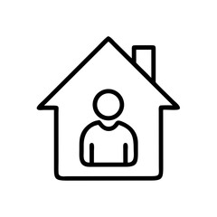 Person Inside House Icon Representing Home Residency and Property Occupancy