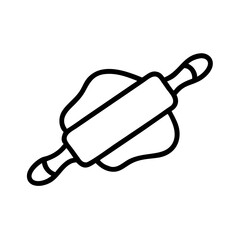 Obraz premium Rolling Pin with Dough Icon Representing Baking and Pastry Preparation