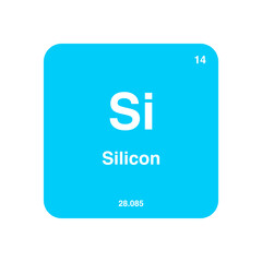 silicon periodic vector isolated on transparent background