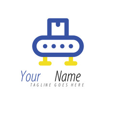 Conveyor Belt Logo Design. Streamlined Logistics and Delivery