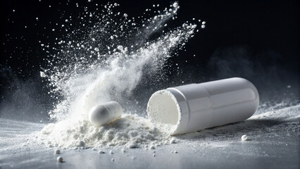 medicine bottle and pills