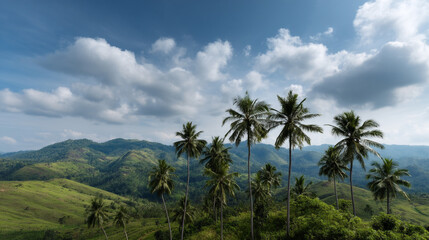 Palm tree  tropical landscape.
