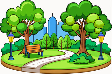 Fototapeta premium cartoon city landscape