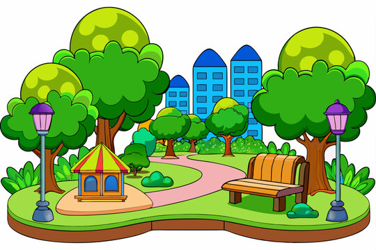 cartoon city landscape