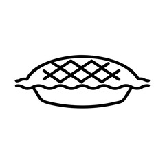 Whole Pie with Lattice Crust Icon Representing Baked Dessert and Pastry