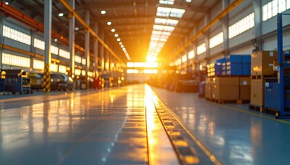 Obraz premium Modern Warehouse Interior with Vehicle Parts and Barcode Scanners
