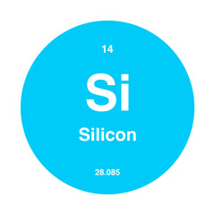 silicon periodic vector isolated on transparent background