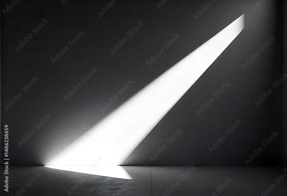 Poster generative ai capturing stark shadows and light shafts in a minimalist interior space
