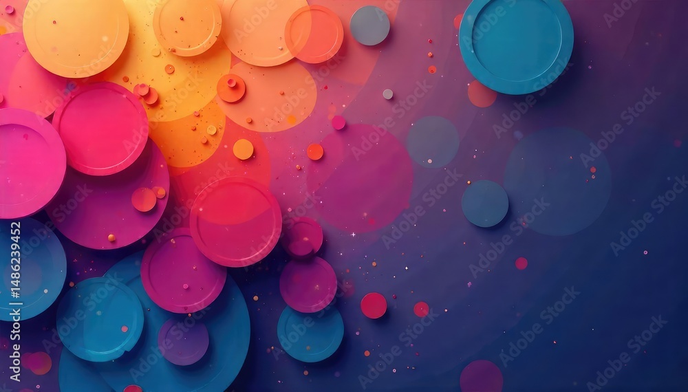 Poster abstract colorful overlapping circles background, perfect for design projects , presentation, wallpa