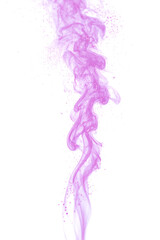 Abstract Purple Smoke Swirl with Glowing Particles.