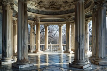 Obraz premium Ionic marble columns architecture cityscape building.