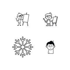 hand drawn vector illustration of a happy family