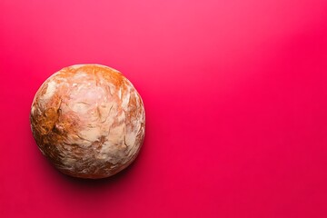 Fototapeta premium Loaf of Bread on Pink Background