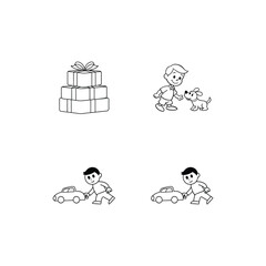 vector illustration of a gift box and gift boxes