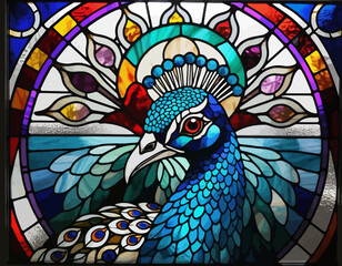 Stunning-Peacock-Stained-Glass-Art-Colorful-Bird-Design-Intricate-Details-Vibrant-Colors-Unique-Home-Decor-Beautiful-Craftsmanship-Elegant-Artwork-Eye-Catching-Piece