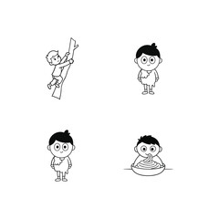 set of funny cartoon character