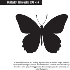 Elegant Black Butterfly Silhouette