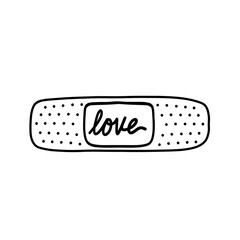 hand drawn of love adhesive bandage 