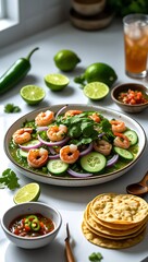 Fototapeta premium grilled chicken breast with vegetables