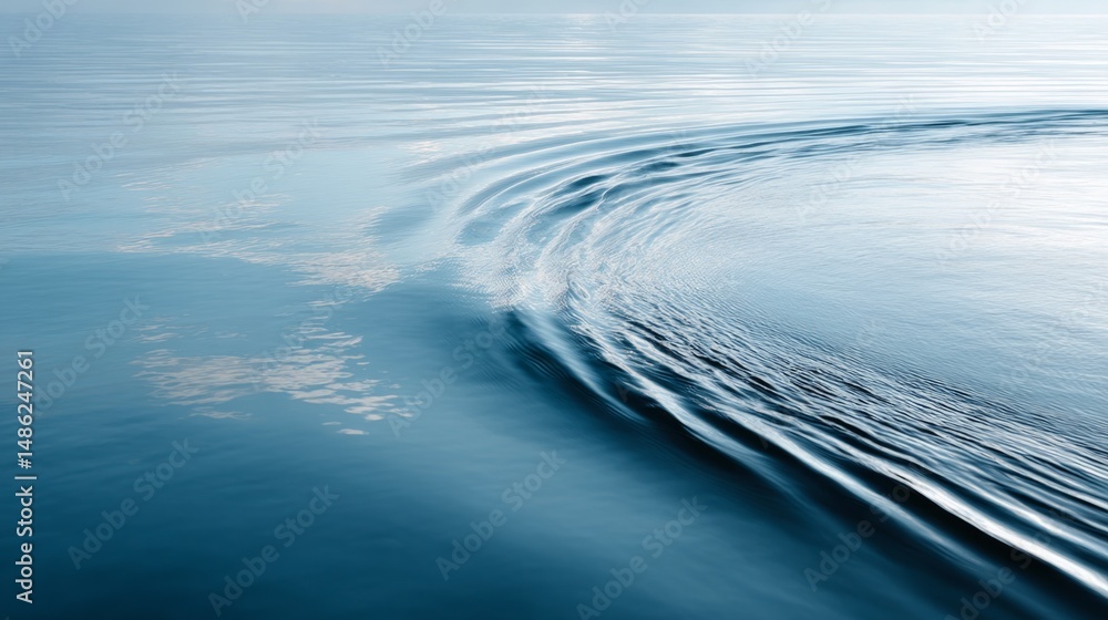 Leinwandbilder Gentle white ripples flow across calm water, creating an abstract pattern under soft natural light, offering clean lines and tranquil vibes perfect for design