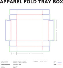 Apparel Fold Tray Box Design Template Dimensions, Folding, Packaging