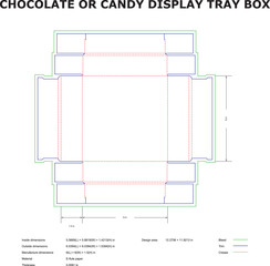 Chocolate Candy Display Tray Box Packaging Design Template