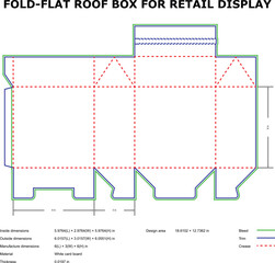 FoldFlat Roof Retail Display Box Packaging Design Template