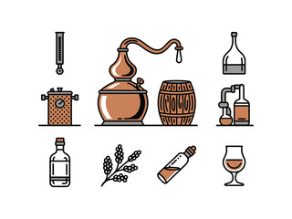 Craft distilling process copper still whiskey making