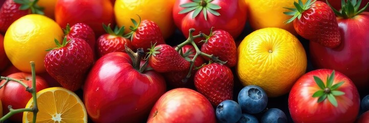 A vibrant bunch of ripe fruits, bursting with color and freshness, ready to be enjoyed Perfect for healthy eating, recipes, and summer themes , kiwi, fruit platter