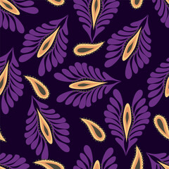 Trendy floral seamless pattern. Simple red and beige daisy. Spring flower template for packaging, postcards, textile printing, wallpaper. Hand drawn illustration isolated on white background