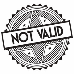 Not valid stamp in black and white vector illustration