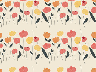 Fototapeta premium Painterly petals and leaves