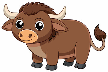 buffalo cartoon vector on white background