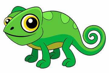 chameleon vector on white background
