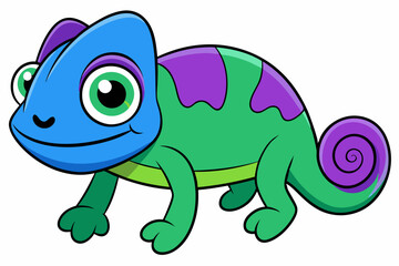 chameleon vector on white background