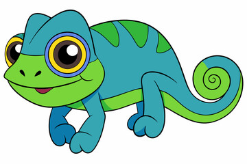 chameleon vector on white background