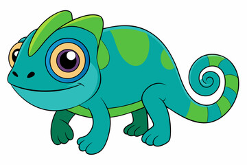chameleon vector on white background
