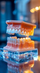 Dental model of human jaw with teeth