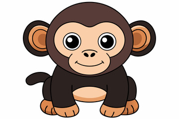 chimpanzee vector on white background