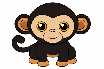 chimpanzee vector on white background
