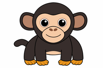 chimpanzee vector on white background