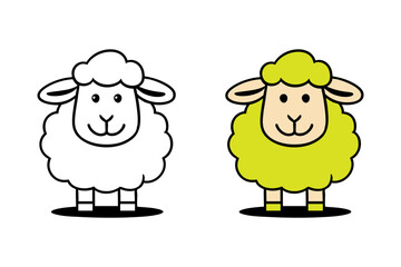 Coloring book featuring a sheep