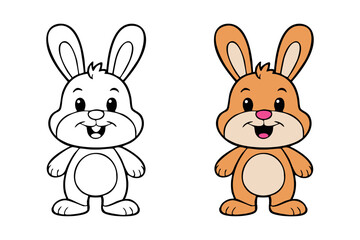 Obraz premium Coloring book featuring rabbit
