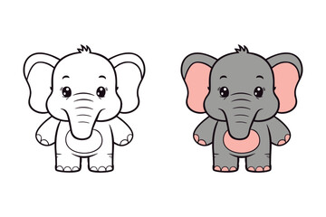 Obraz premium Coloring book featuring elephant