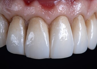Obraz premium Close-up of human teeth with gum detail.