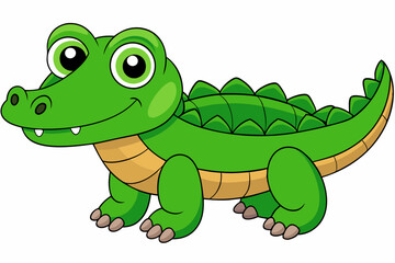 crocodile vector on white background